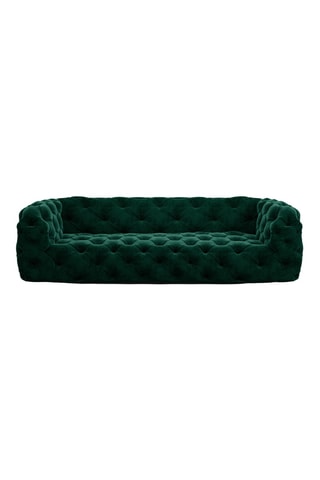 Canapé - Vert foncé - 4 places - En tissu velours