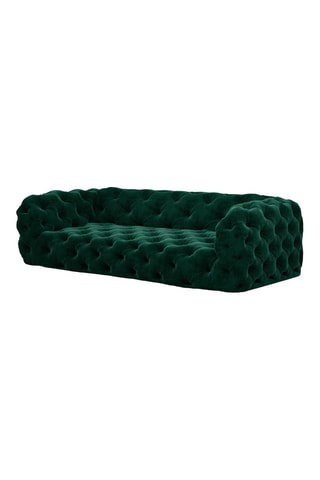 Canapé - Vert foncé - 4 places - En tissu velours