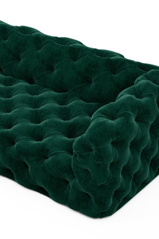 Canapé - Vert foncé - 4 places - En tissu velours