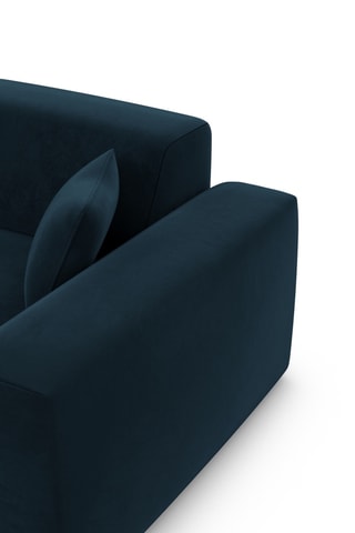 Canapé d'angle réversible - Bleu marine - 6 places - En tissu velours
