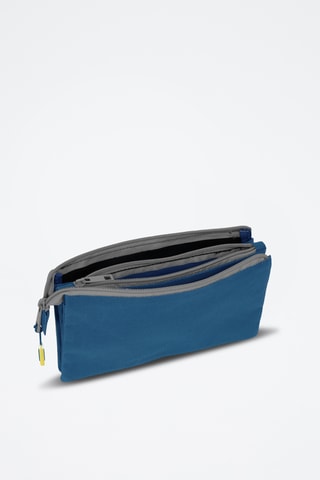 Trousse - Bleu cobalt et gris chiné