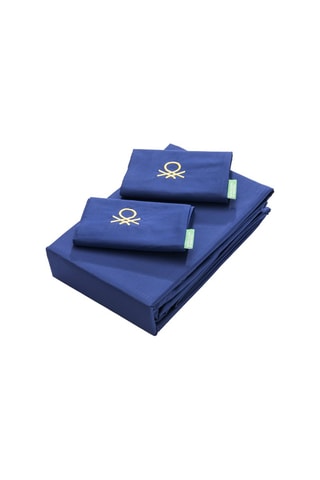 Parure de draps en coton 71 fils/cm² - Bleu marine