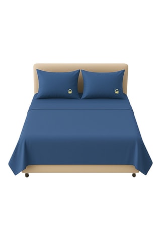 Parure de draps en coton 71 fils/cm² - Bleu marine