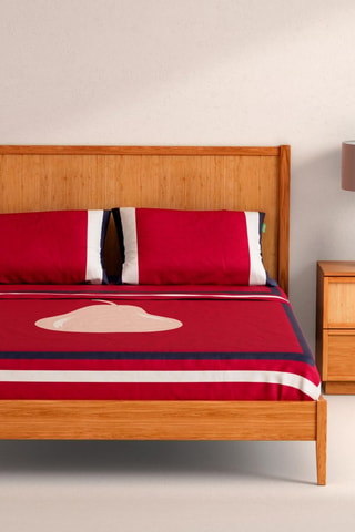 Parure de draps en coton 57 fils/cm² - Rouge