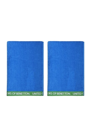 2 serviettes de plage Bleu - 90 x 160 cm