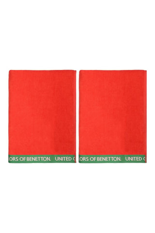 2 serviettes de plage Rouge - 90 x 160 cm