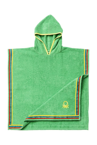 Poncho à capuche - Vert