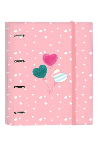 Classeur à anneaux - Rose - 32 x 27 x 3,5 cm
