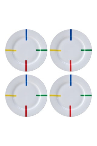 4 assiettes plates en porcelaine - 27 cm
