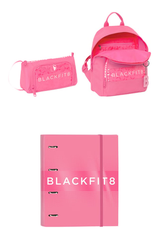 Trousse garnie - 32 pièces et Classeur à anneaux, Sac à dos - Rose