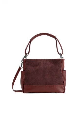 Sac porté épaule en cuir Zuri - Bordeaux