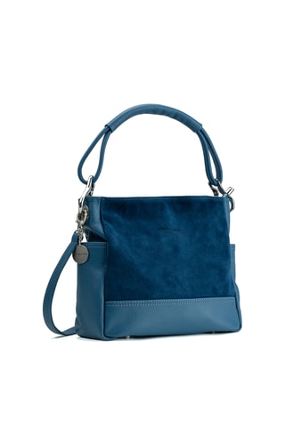 Sac porté épaule en cuir Zuri - Bleu