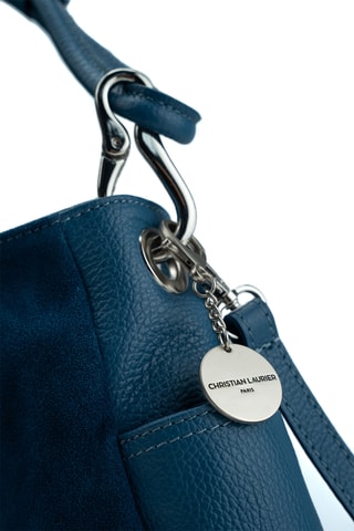 Sac porté épaule en cuir Zuri - Bleu