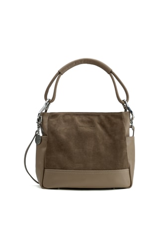 Sac porté épaule en cuir Zuri - Taupe