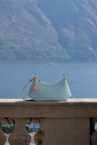 Sac porté épaule en cuir Rory - Bleu clair