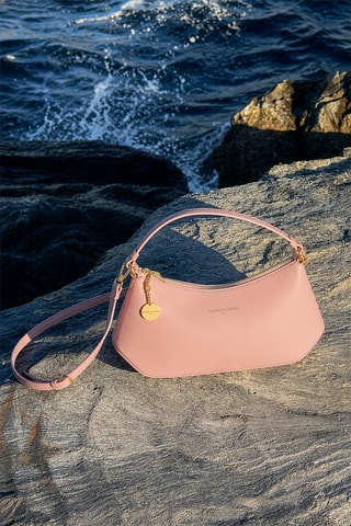 Sac porté épaule en cuir Rory - Rose