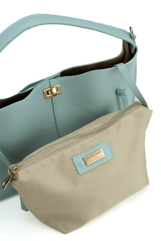 Sac porté épaule en cuir Callie - Bleu clair