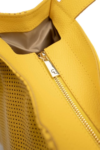 Sac porté épaule en cuir Agatella - Jaune