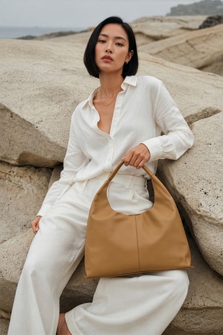 Sac porté épaule Azia - Taupe