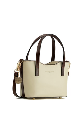 Sac à main en cuir Bailey - Blanc et marron
