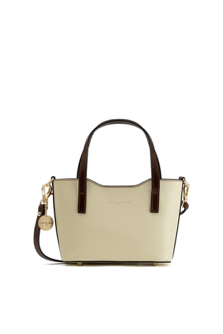 Sac à main en cuir Bailey - Blanc et marron