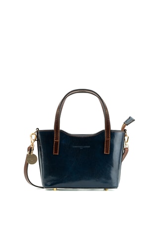 Sac à main en cuir Bailey - Bleu et marron