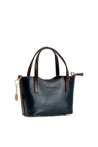 Sac à main en cuir Bailey - Bleu et marron