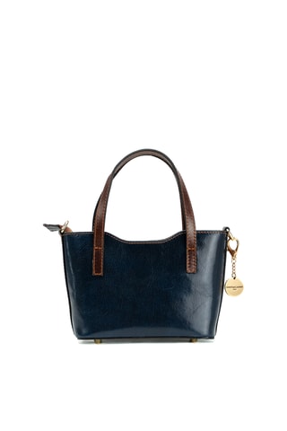 Sac à main en cuir Bailey - Bleu et marron