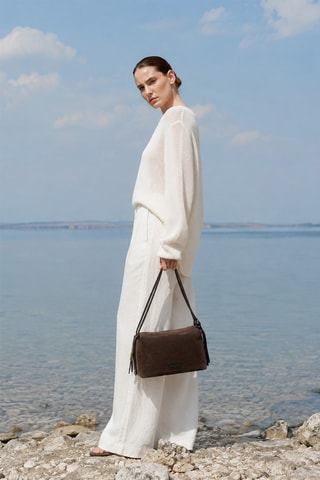 Sac porté épaule en cuir Yrah - Marron