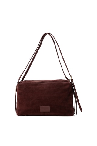 Sac porté épaule en cuir Yrah - Bordeaux
