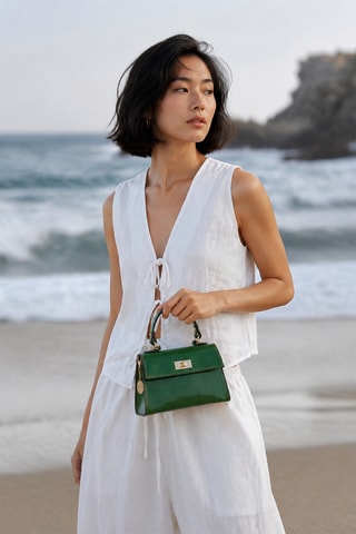 Sac à main en cuir Malia - Vert