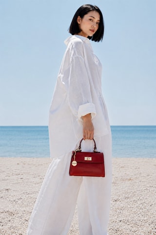 Sac à main en cuir Malia - Rouge
