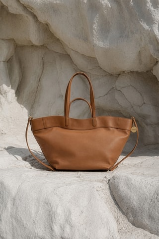 Sac porté épaule en cuir Nyla - Marron
