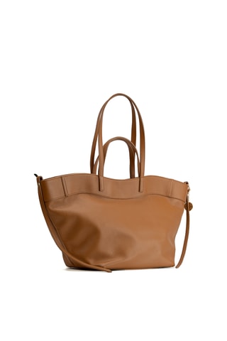 Sac porté épaule en cuir Nyla - Marron