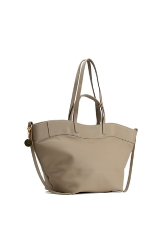 Sac porté épaule en cuir Nyla - Taupe
