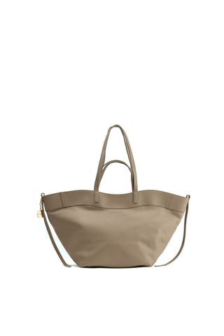 Sac porté épaule en cuir Nyla - Taupe