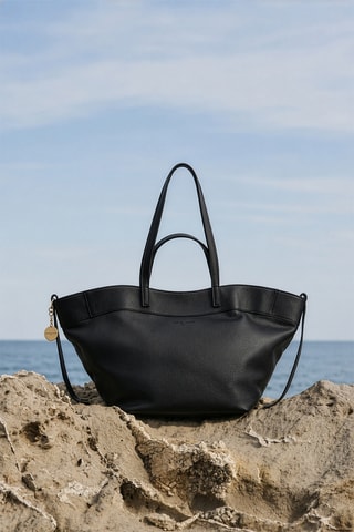 Sac porté épaule en cuir Nyla - Noir