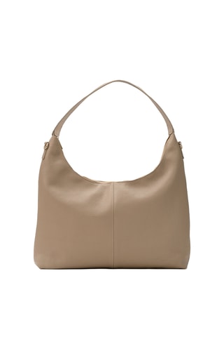 Sac porté épaule en cuir Aliz - Taupe