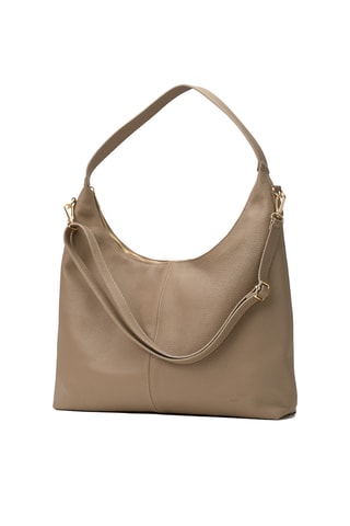 Sac porté épaule en cuir Aliz - Taupe