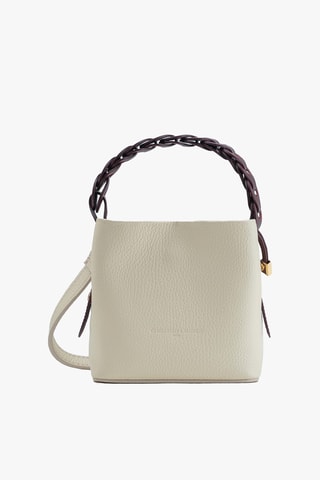 Sac à main en cuir Kaia - Blanc et bordeaux