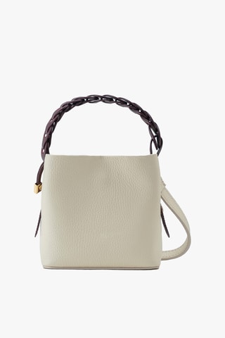 Sac à main en cuir Kaia - Blanc et bordeaux