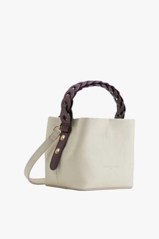 Sac à main en cuir Kaia - Blanc et bordeaux