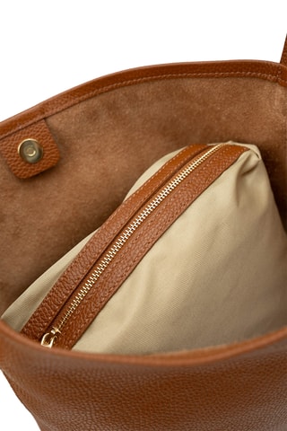 Sac seau en cuir Dunya - Marron