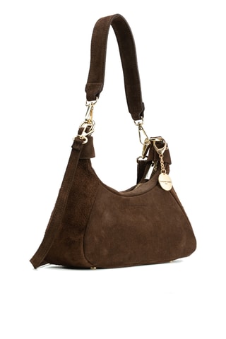 Sac porté épaule en nubuck River - Marron