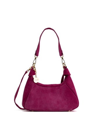 Sac porté épaule en nubuck River - Fuchsia