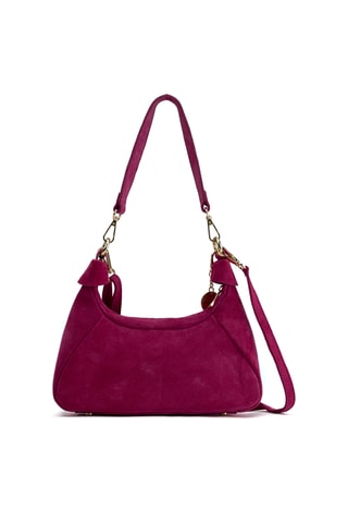 Sac porté épaule en nubuck River - Fuchsia