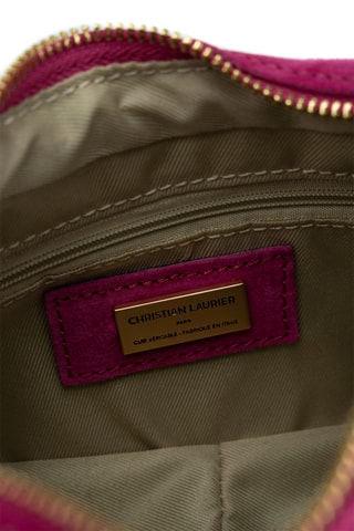 Sac porté épaule en nubuck River - Fuchsia