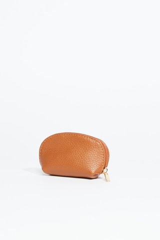 Porte-monnaie en cuir Nika croco - Camel