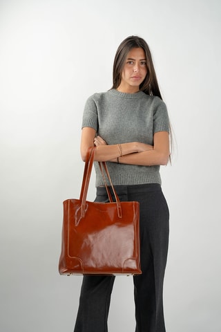 Sac porté épaule en cuir Costa - Camel
