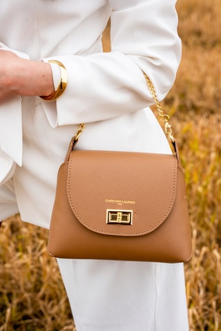 Sac bandoulière en cuir Zia - Beige